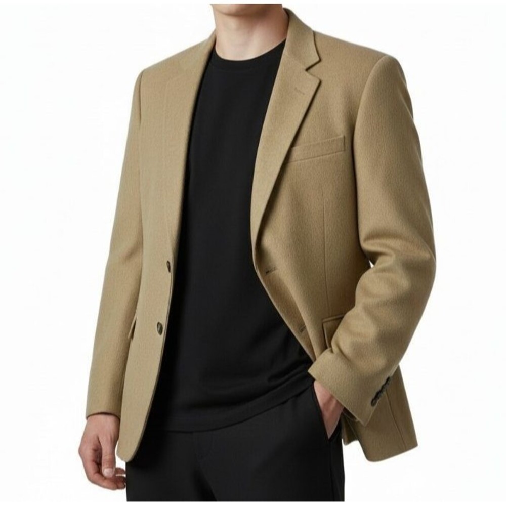 NEW Jos A Bank Executive Gordon 100% Camel Hair Flannel Blazer Sport Coat 42 L